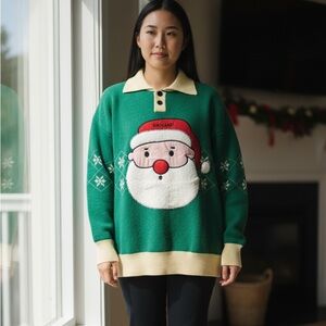 Green Santa Sweater for Men